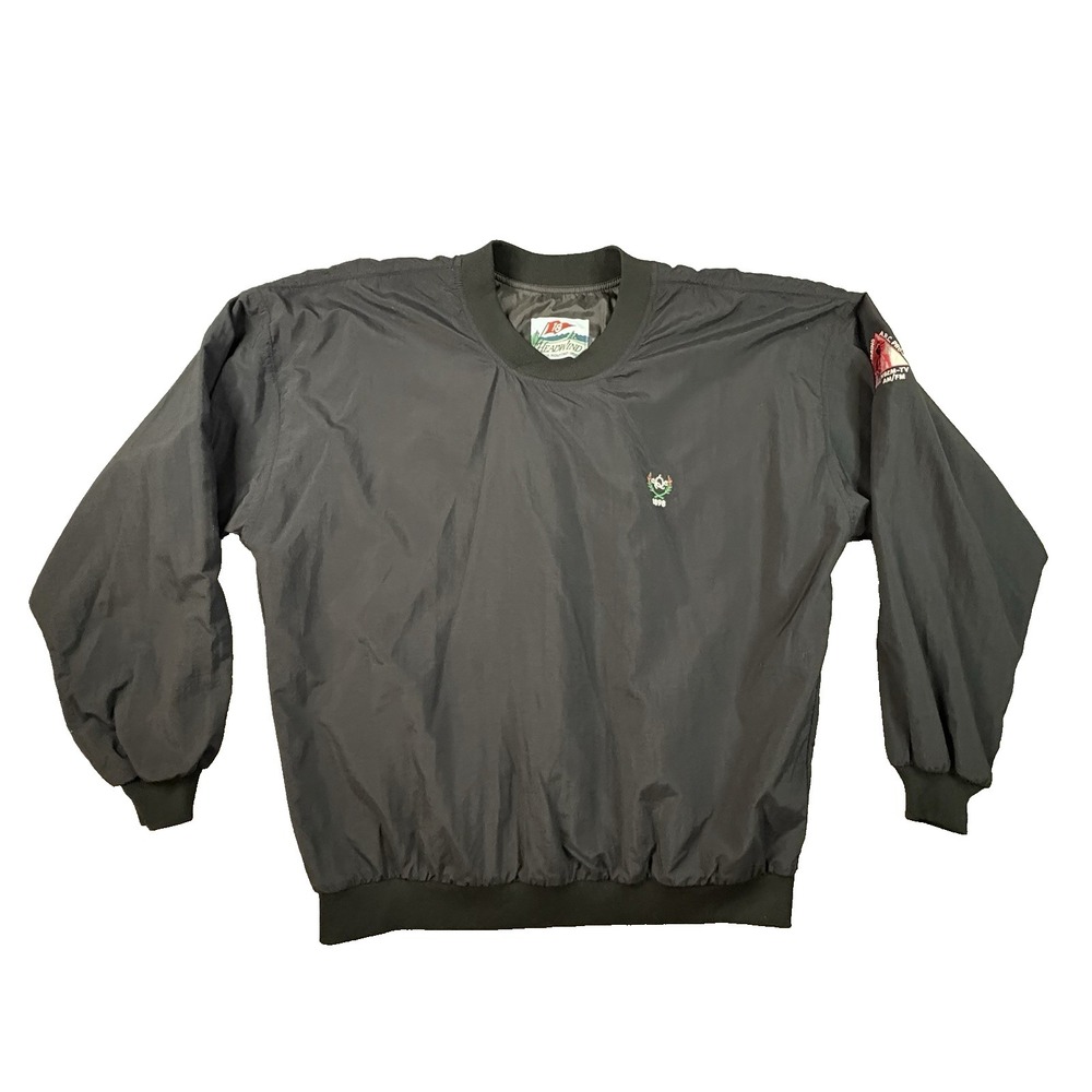 VTG 90s Headwind Men's L (fits XXL) Oversized Black Golf Windbreaker NBC Pro Am